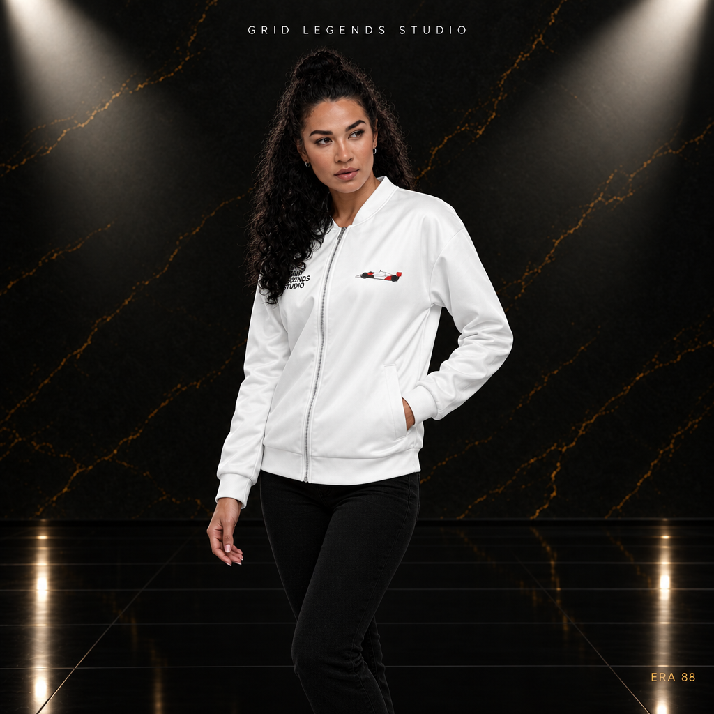 Bomber bianca donna logo coperto Studio GLS