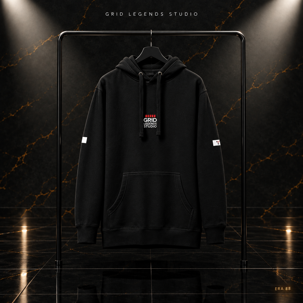 Hoodie nera gruccia fronte Studio GLS